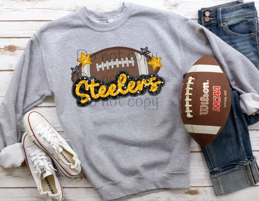 Steelers football sequin-DTF