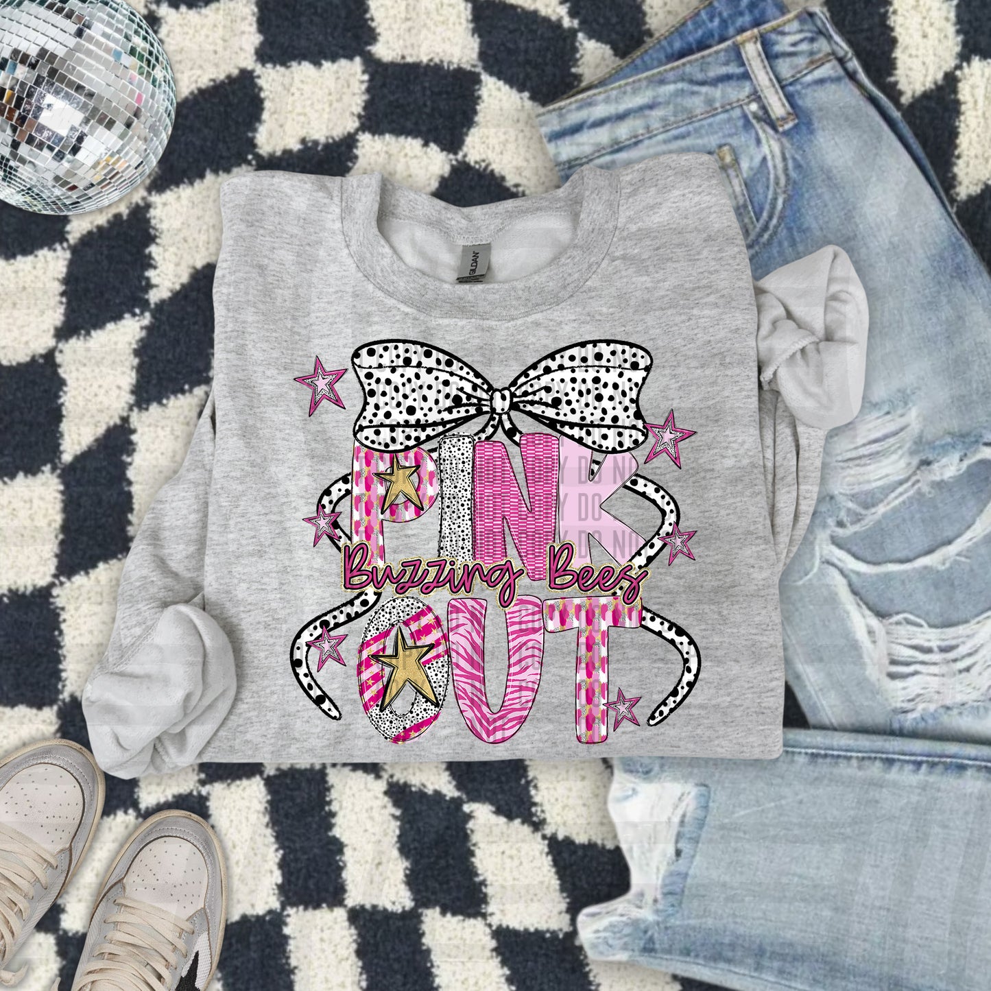 Pink out Gold- (DROPDOWN MASCOT)-DTF&UV