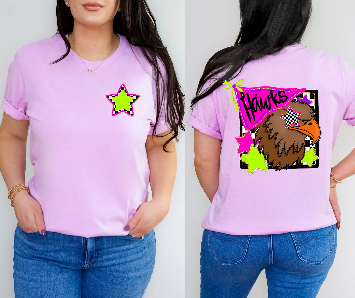 Neon Checkered Mascots(Dropdown)-DTF&UV