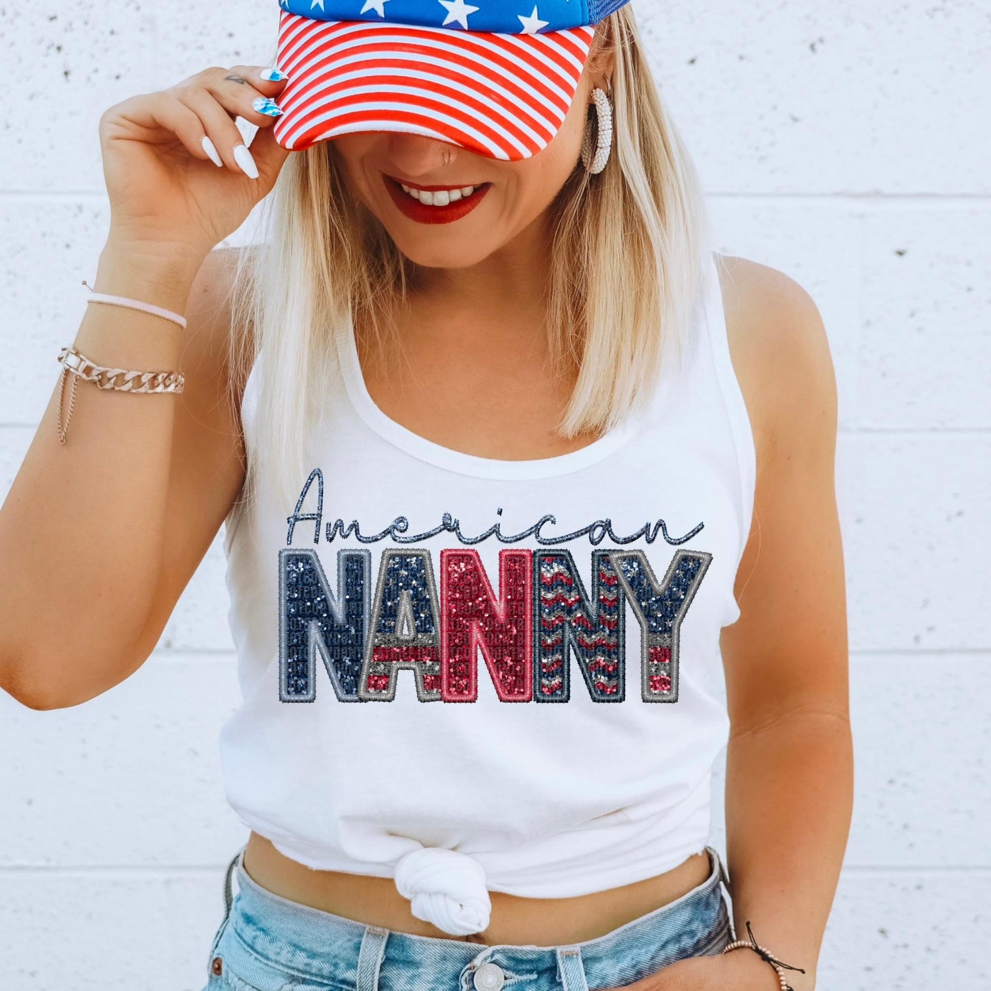 American Nanny Faux Embroidery Sequin - DTF