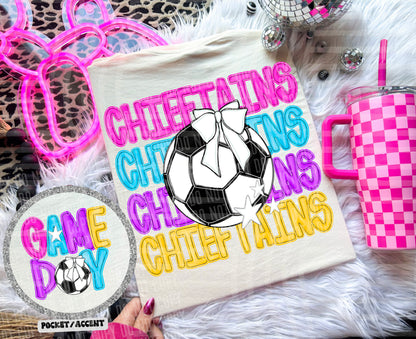Bright Preppy Soccer(included FRONT AND BACK) DROPDOWN- DTF&UV