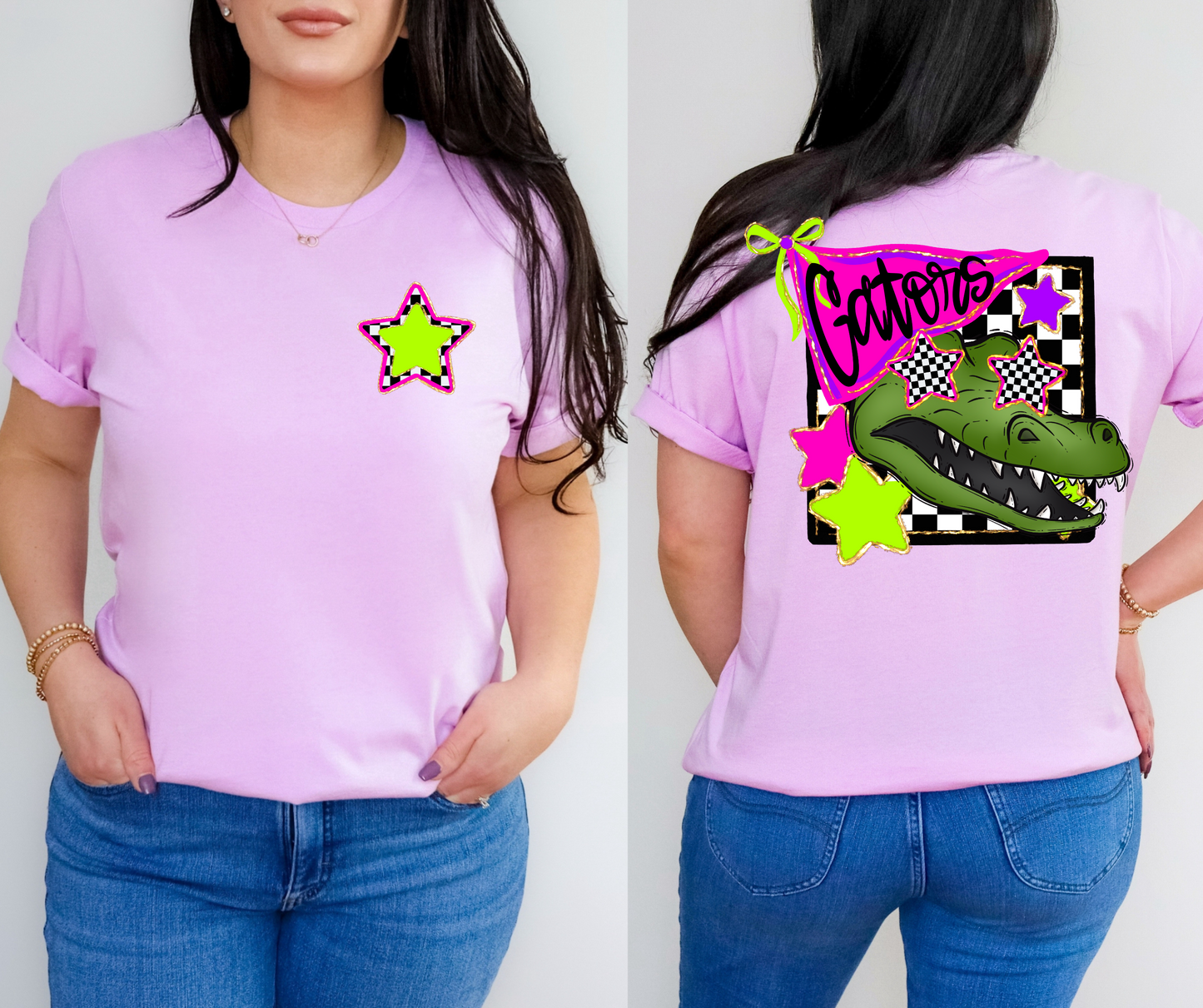 Neon Checkered Mascots(Dropdown)-DTF&UV