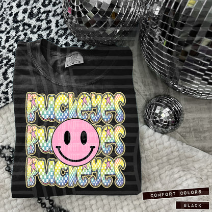 Pink Smiley Triple Stack (Dropdown)- DTF&UV