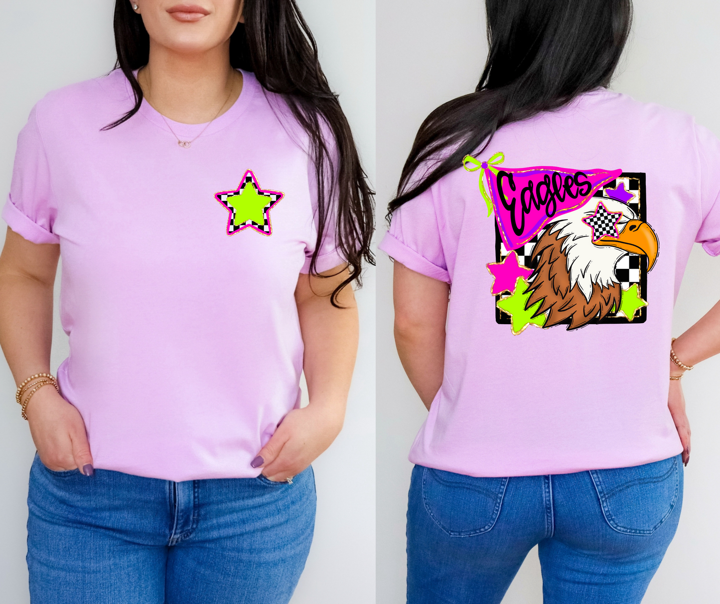 Neon Checkered Mascots(Dropdown)-DTF&UV