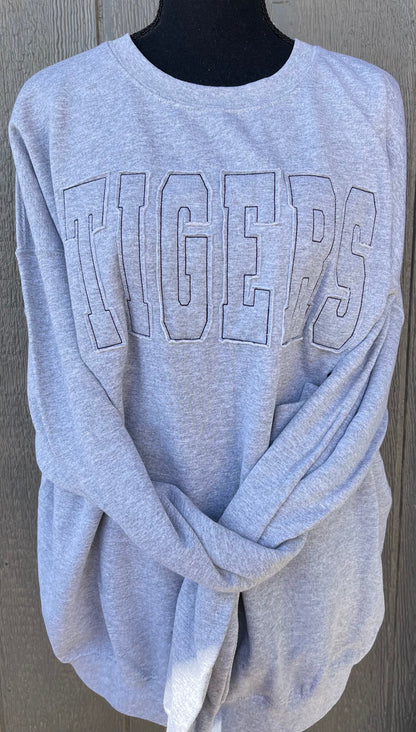 Ragged Edge Embroidered Sweatshirt