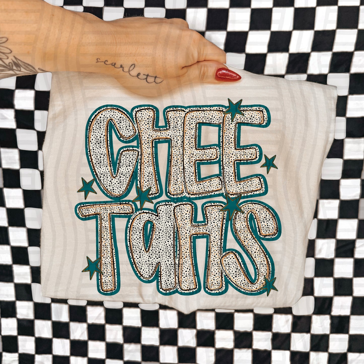 Teal Dotty (DROPDOWN MENU)-DTF&UV