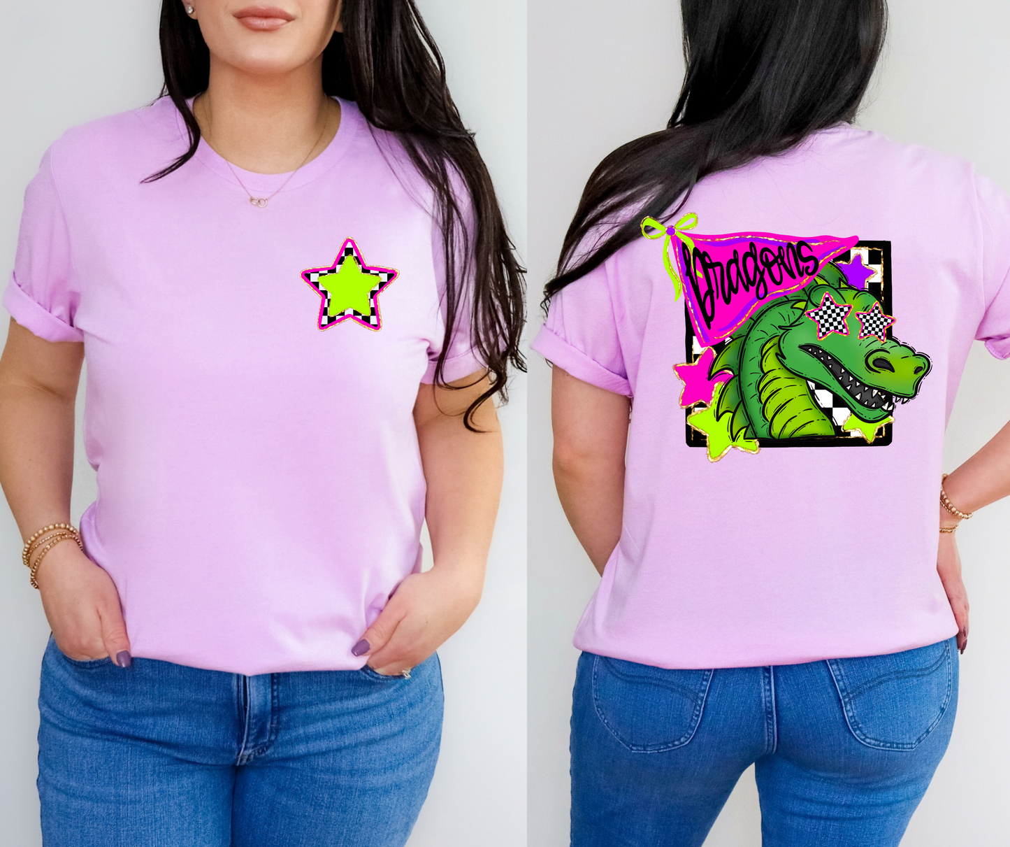 Neon Checkered Mascots(Dropdown)-DTF&UV