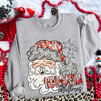 Christmas Santa States brushstroke (dropdown)-DTF