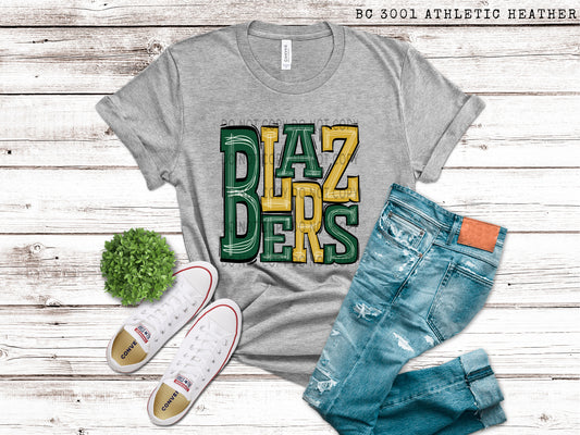 Blazers Green And Gold - DTF