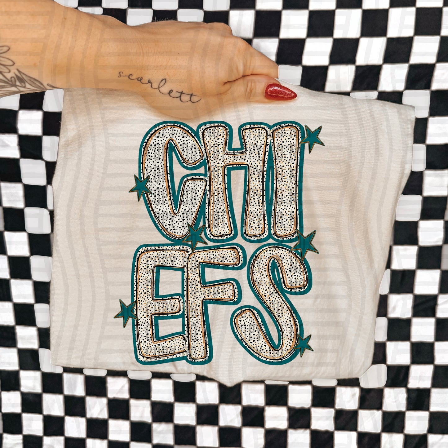 Teal Dotty (DROPDOWN MENU)-DTF&UV