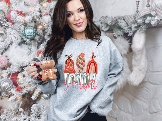 Merry And Bright Ornaments Boho -DTF