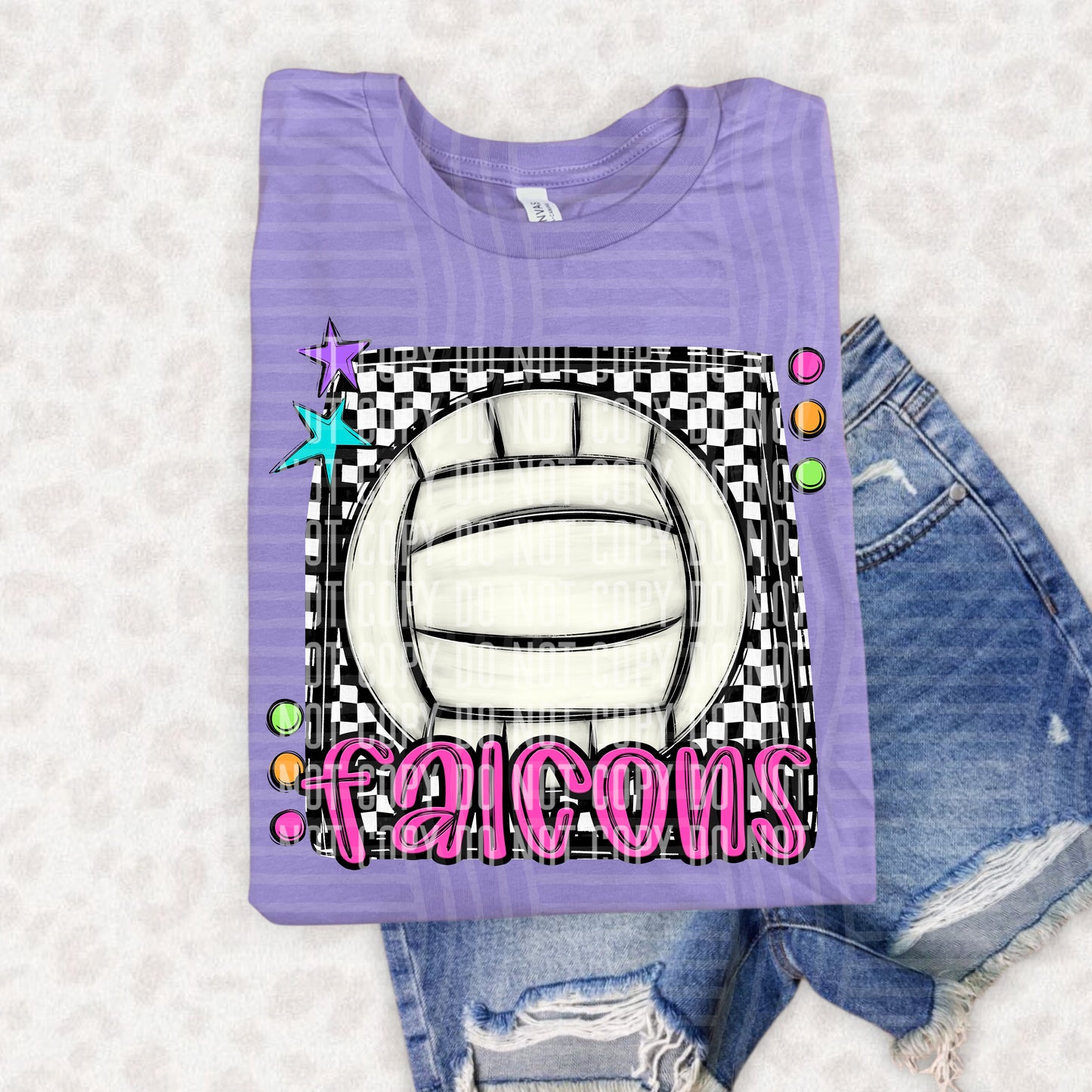 Bright preppy volleyball- (DROPDOWN MASCOT)-DTF&UV