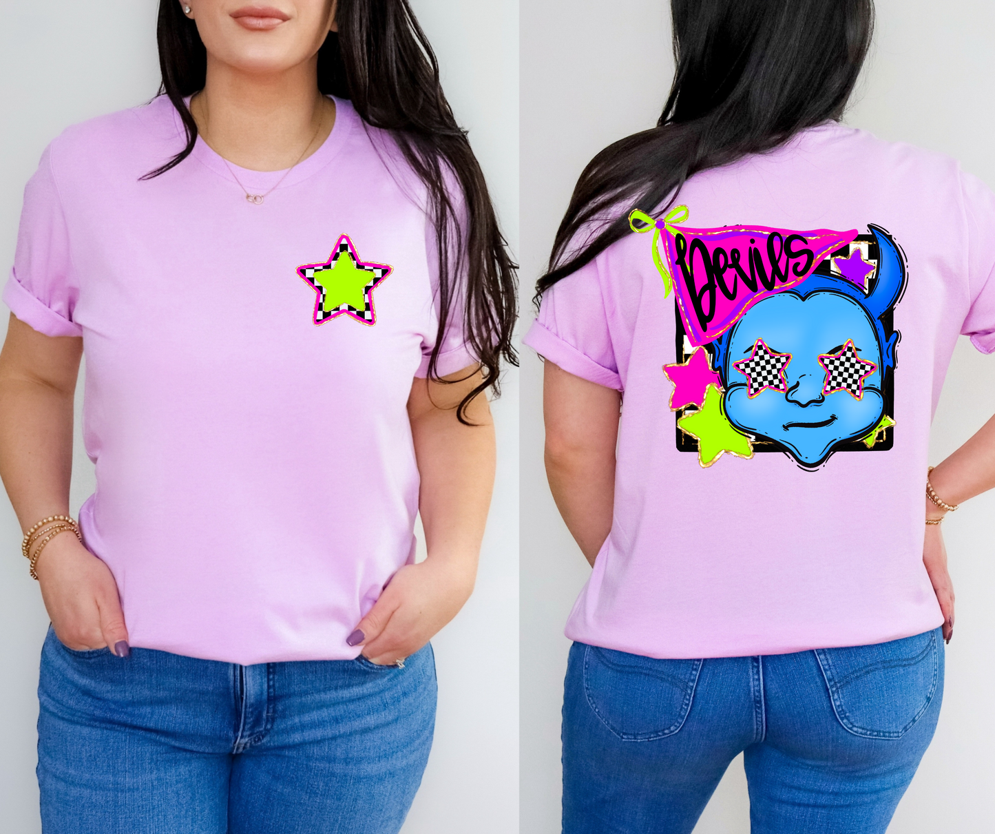 Neon Checkered Mascots(Dropdown)-DTF&UV