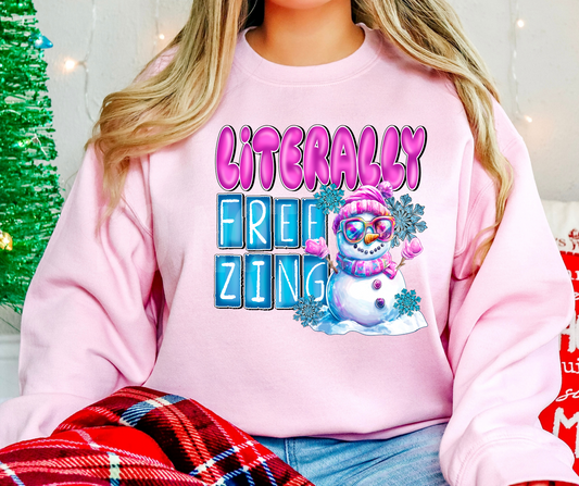 Literally Freezing pink blue-dtf
