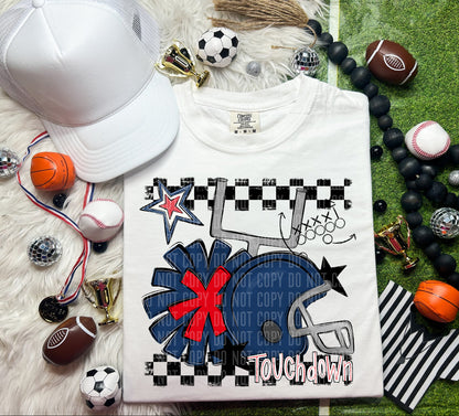 Football Helmet- Pom(Dropdown)- DTF&UV