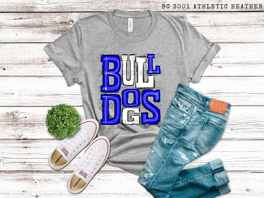 Bulldogs Blue and White - DTF