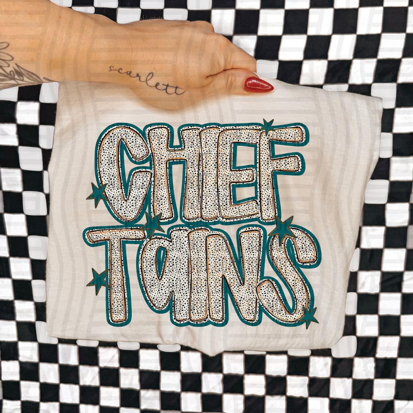 Teal Dotty (DROPDOWN MENU)-DTF&UV