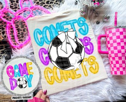 Bright Preppy Soccer(included FRONT AND BACK) DROPDOWN- DTF&UV