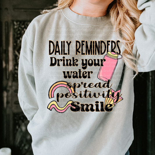 Daily Reminder Drink Your Water DTF
