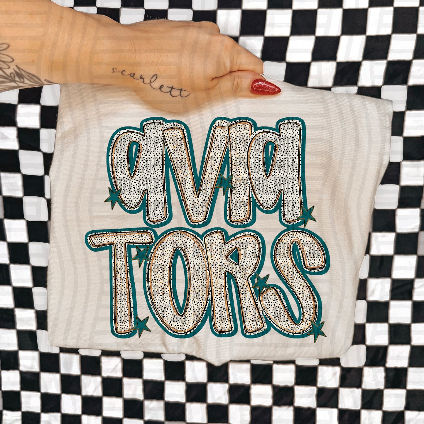 Teal Dotty (DROPDOWN MENU)-DTF&UV