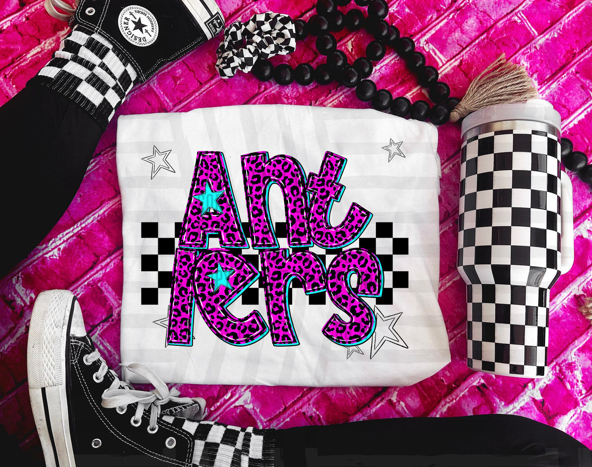 Pink Leopard Neon Mascots (dropdown)-DTF&UV