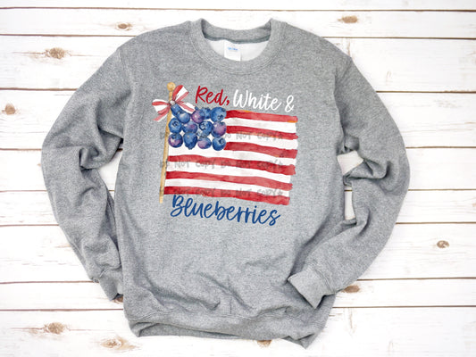 Red white and blueberries flag-DTF&UV