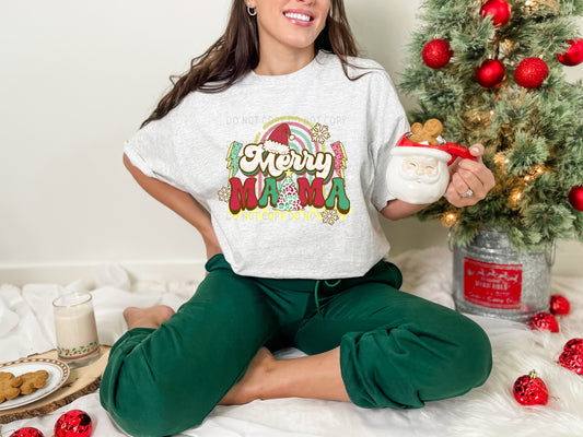 Merry Mama Leopard Christmas Tree Checkered Yellow - DTF
