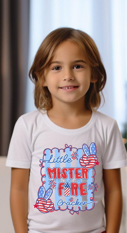 Little Mister Fire cracker patriotic-DTF