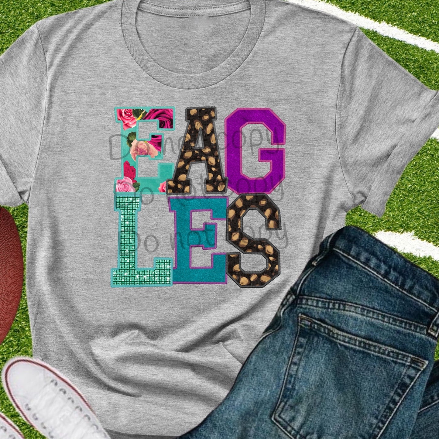 Eagles appliqué words-DTF