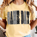 Game Day checkered with stars-DTF&UV