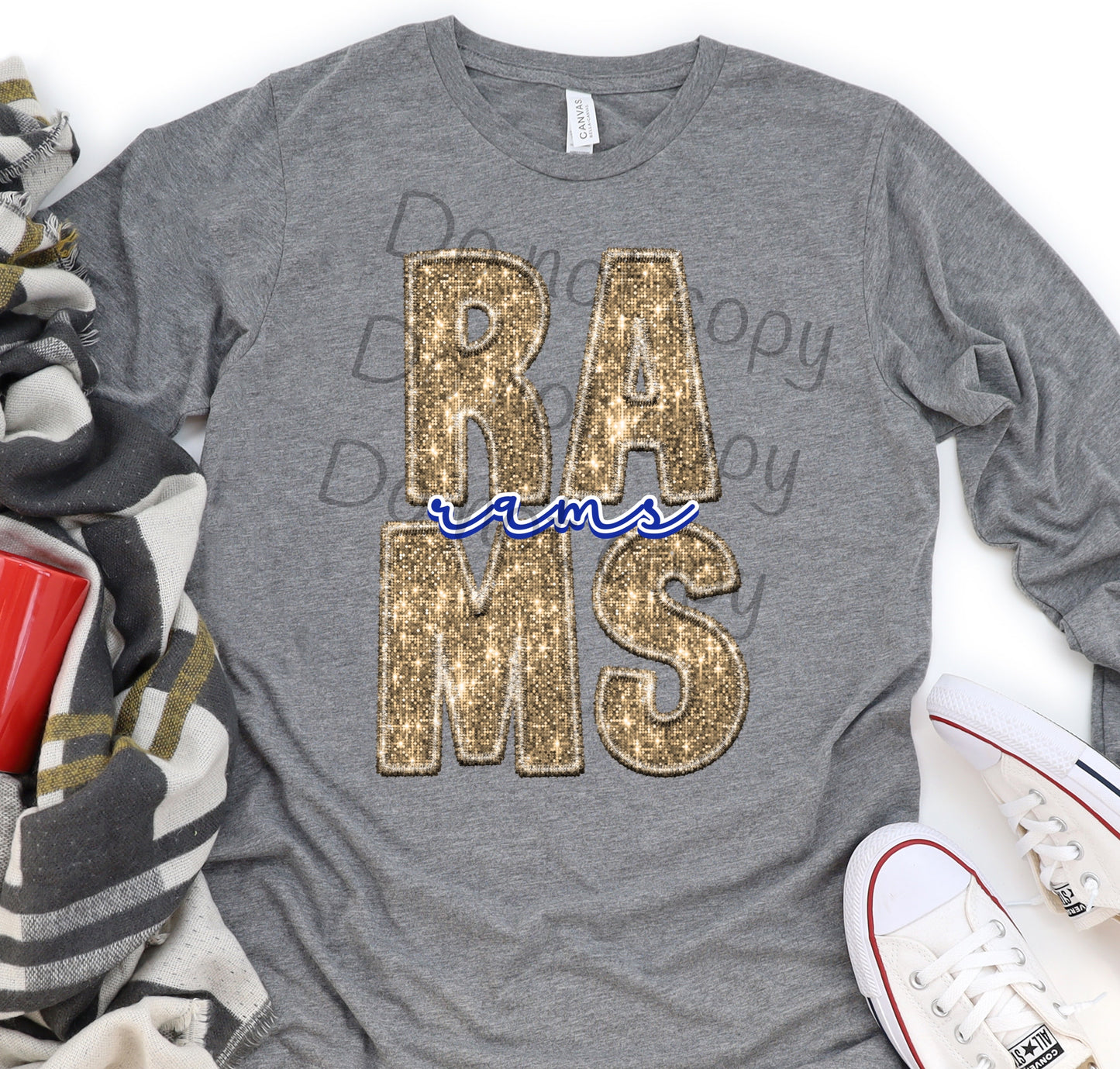 Rams stacked sequin -DTF