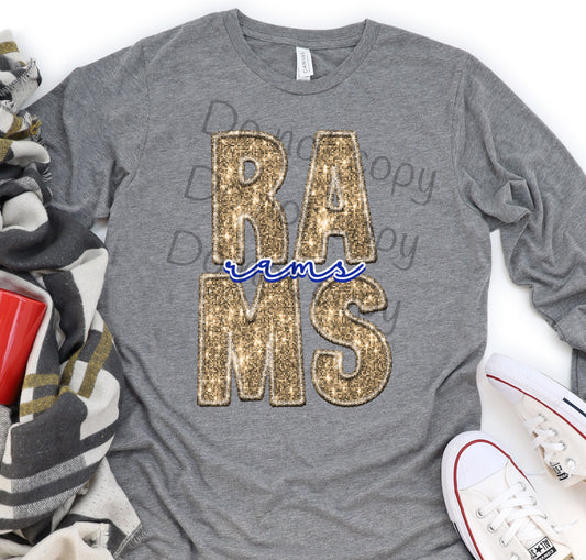 Rams stacked sequin -DTF
