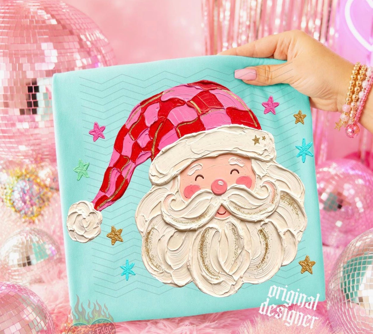 Painted Santa with stars- DTF&UV