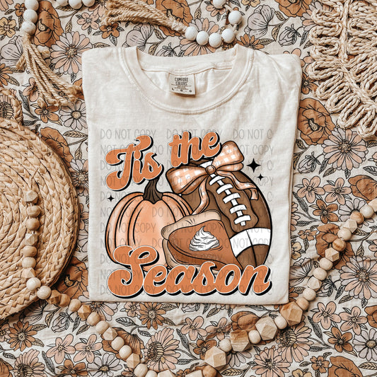 Tis The Season Football Pumpkin Pie-DTF