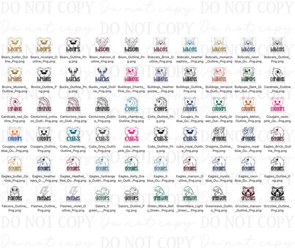 Mascot Outlines (dropdown)-DTF&UV
