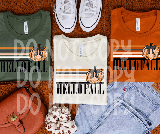 Hello Fall Retro Stripe-DTF