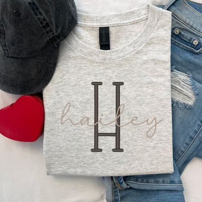 Personalized Monogram Two-Line: Embroidered