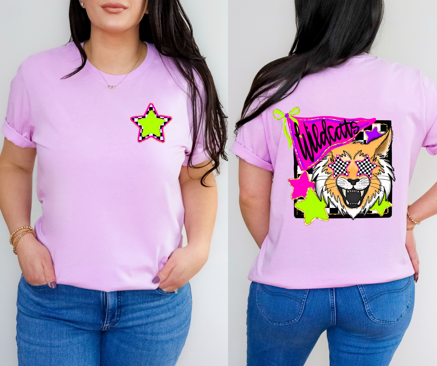 Neon Checkered Mascots(Dropdown)-DTF&UV