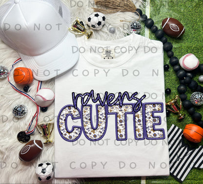 Football  Faux Embroidery(all in drop down) -DTF