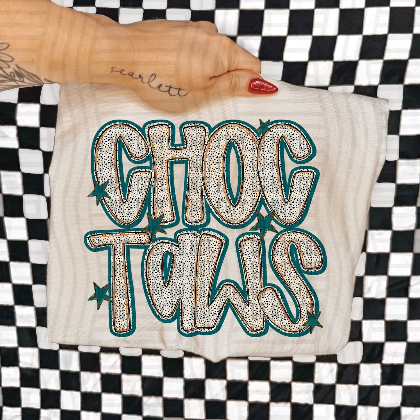 Teal Dotty (DROPDOWN MENU)-DTF&UV