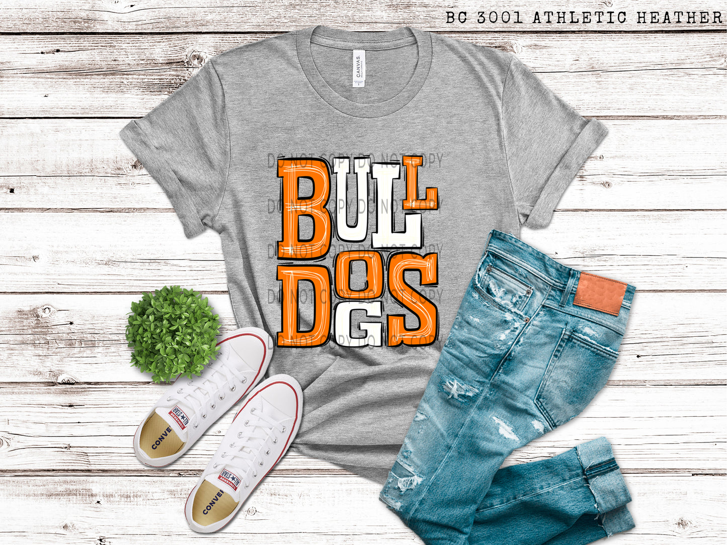 Bulldogs Orange and White - DTF