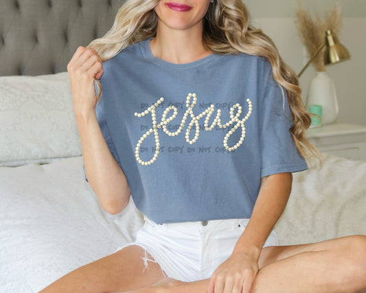 Jesus faux pearls-DTF&UV