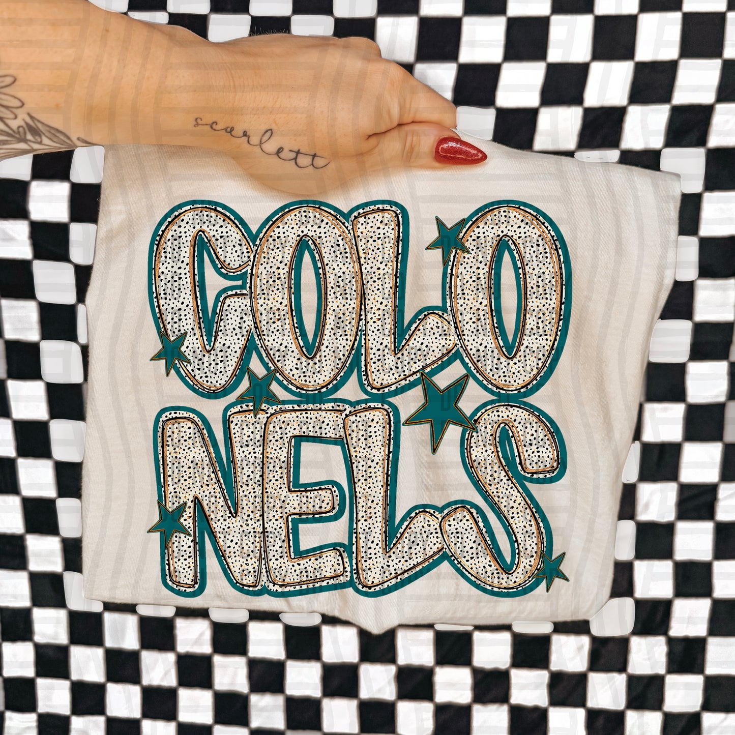 Teal Dotty (DROPDOWN MENU)-DTF&UV