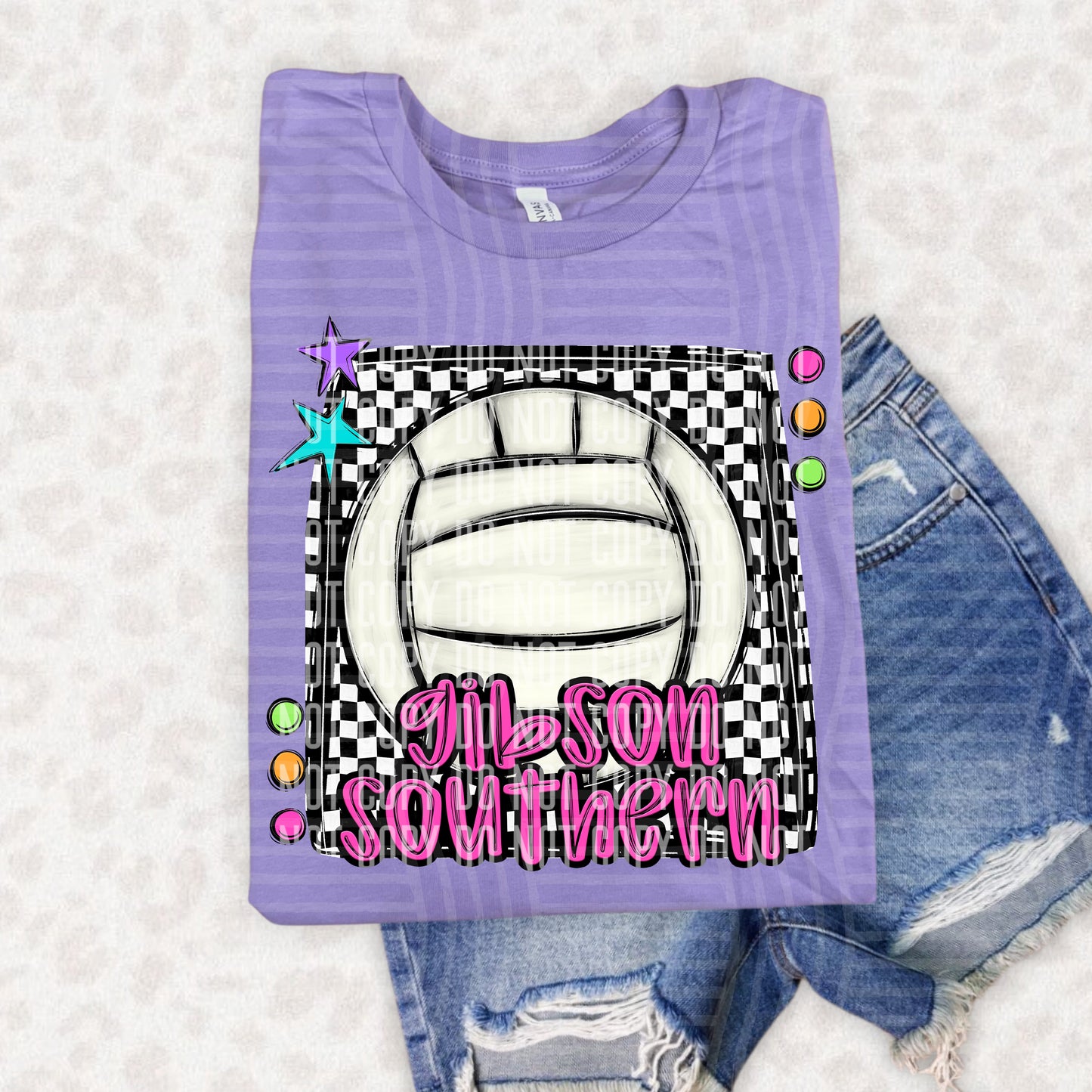 Bright preppy volleyball- (DROPDOWN MASCOT)-DTF&UV