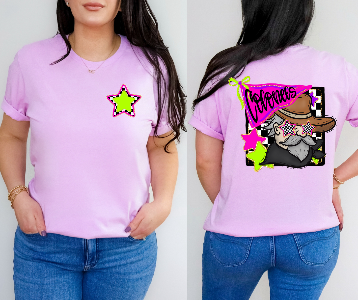 Neon Checkered Mascots(Dropdown)-DTF&UV