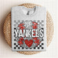 Baseball Mascots Faux Embroidery Checkered Sequins -DTF