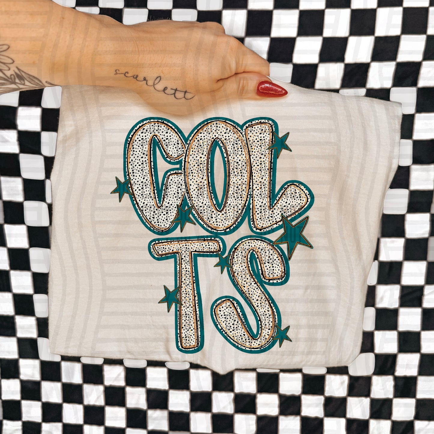 Teal Dotty (DROPDOWN MENU)-DTF&UV