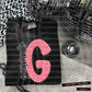 Pink Glitter Leopard Initial or word-CUSTOM: (ANY NAME, ANY MASCOT)-DTF&UV