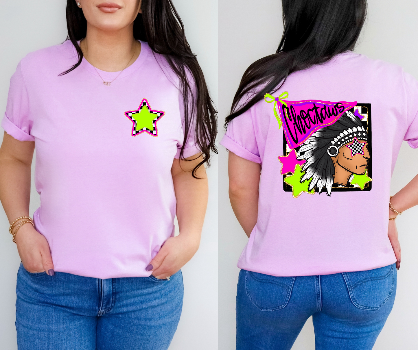 Neon Checkered Mascots(Dropdown)-DTF&UV