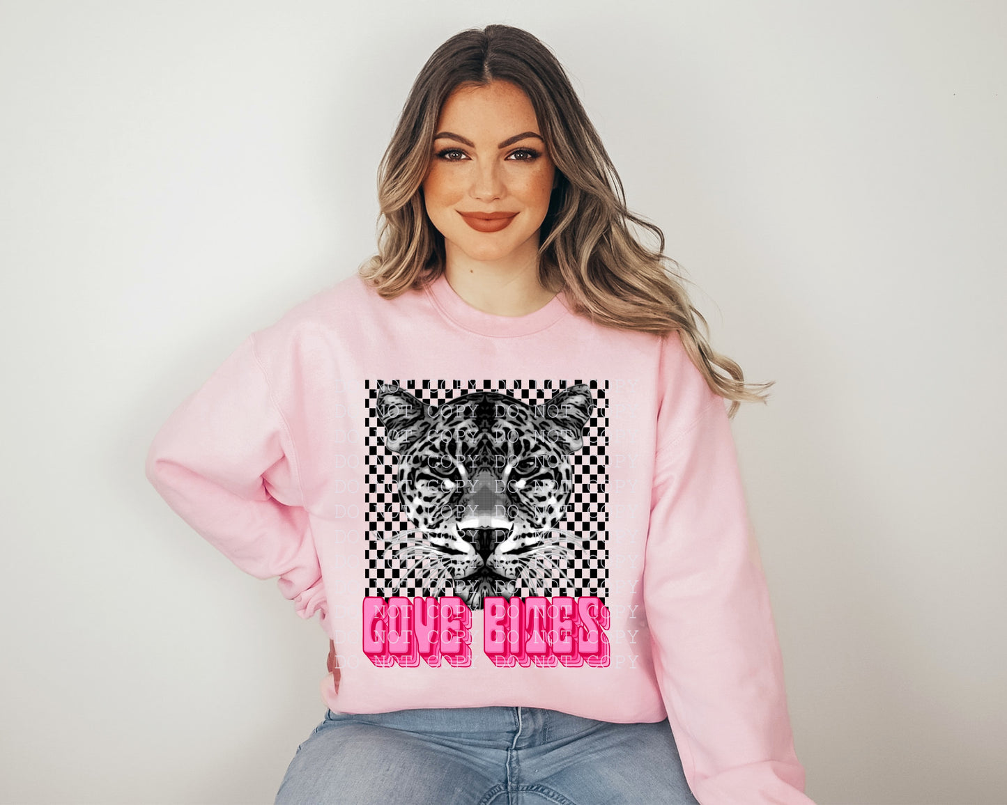 Love Bites Blk Checkered Tiger DTF